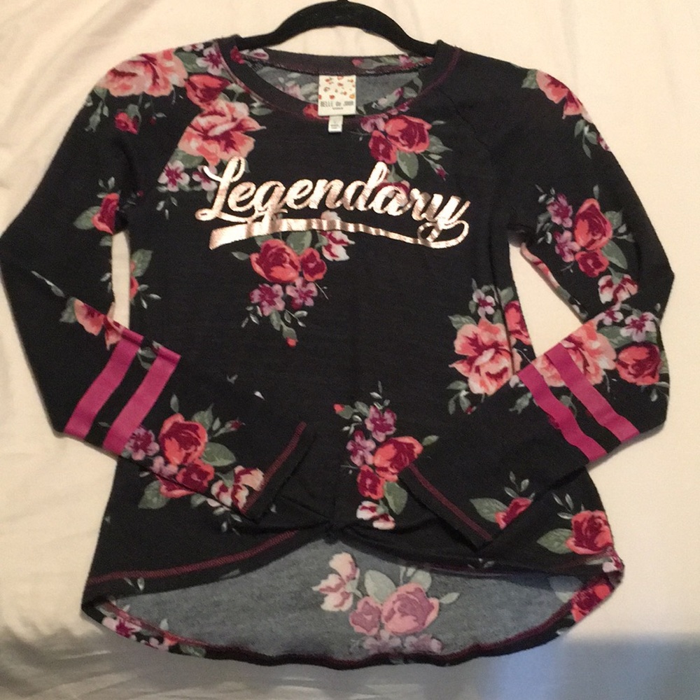 Girls “legendary” floral print jacket / sweater